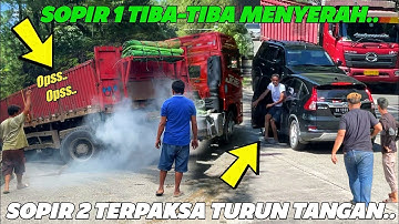 SOPIR 1 MENYERAH !!! Truk Trailer Siba Surya Kesulitan Menanjak, Mobil Crv Lakukan Pergantian Sopir