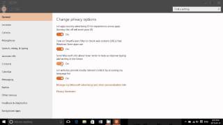 windows 10 look at general privacy settings