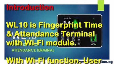 Biometric Fingerprint Machine WL10 Introduction Integrated with Time Attendance System and Payroll