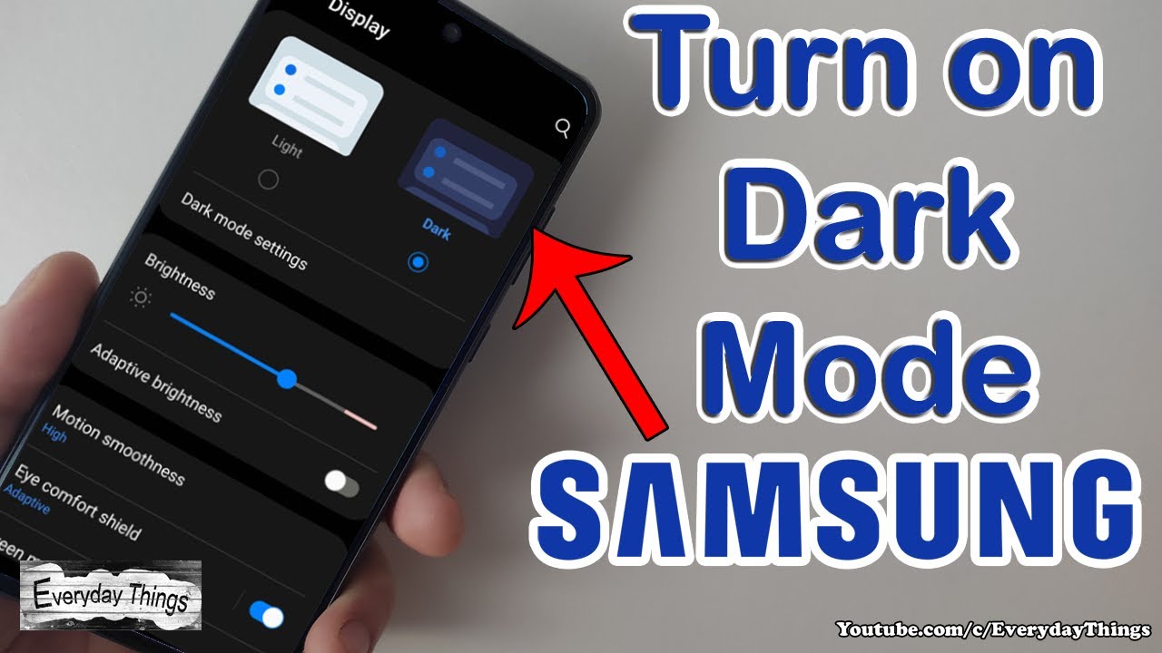 How to Turn ON or OFF Dark Mode Samsung Smartphone YouTube