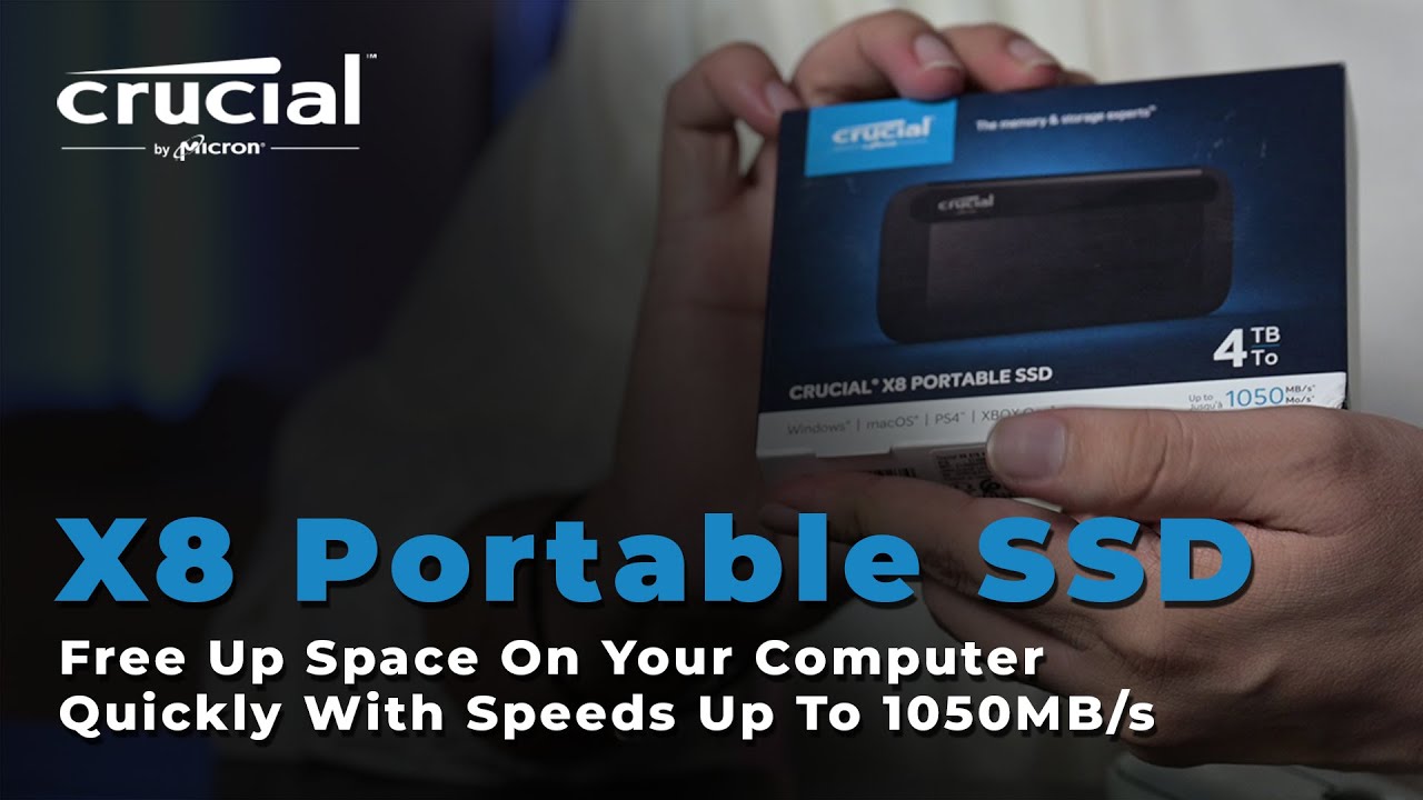 Crucial X8 4To SSD Portable - Jusqu'à 1050Mo/s - PC et Mac