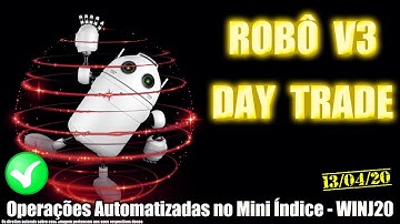 Robô Investidor Metatrader - Mini Indice V3 Day Trade - WINJ20 - Pregão 13/04/2020