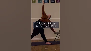 Chair yoga with Balancing short #accesible #yoga #yogateacher #balance #chairyoga #breath #baptiste