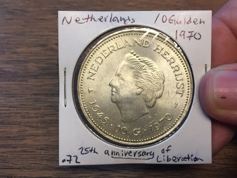 Netherlands 10 Guldens 1970 (Large Silver Coin Of The Week Mar 28 2017)