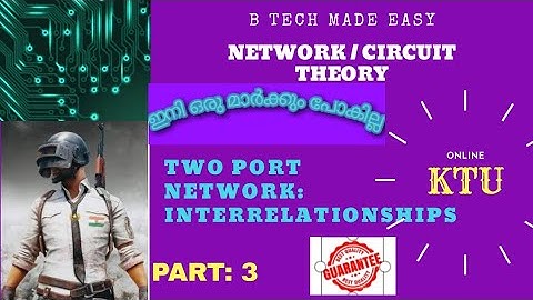 Interrelationships Two port network /Part 3 : NETWORK /CIRCUIT THEORY  by Dinu A G