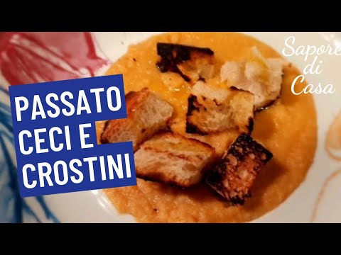 PASSATO DI CECI CON CROSTINI DI PANE - YouTube