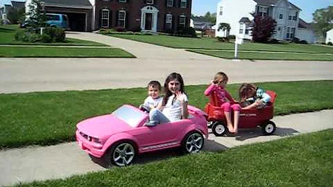 Fun riding cars with cousins