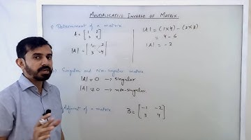 9th Class, Multiplicative inverse of a Matrix with Determinant, Adjoint and Singular Matrix.