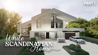 Bloxburg White Scandinivian Home | Modern Home Villa Speedbuild (No Large Plot)