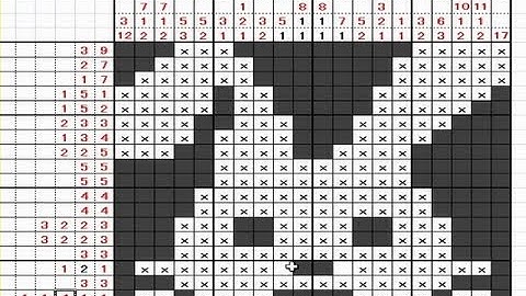 Picross（Logic puzzle）playing with Excel sheet No16