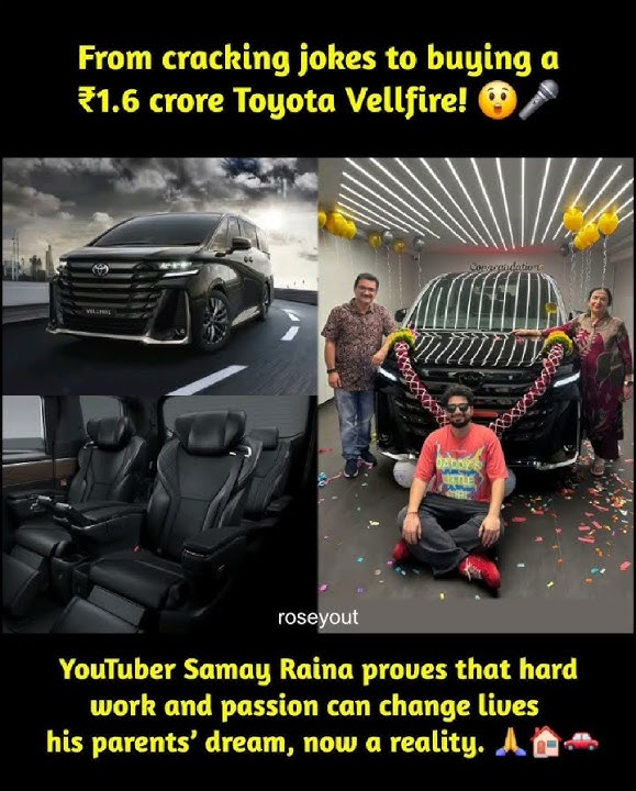 From cracking jokes to buying a 1.6 crore Toyota Vellfire!CorzeniulationVELLFIREREYouTuber Samay Rai