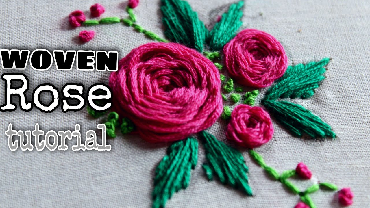 Spider web rose woven wheel rose tutorial hand embroidery தமிழ் 