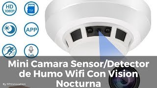 Camara Espia Sensor/Detector de Humo wifi con -