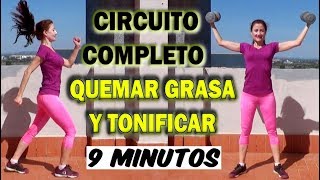 CARDIO PARA QUEMAR GRASA RAPIDO Y TONIFICAR TODO EL CUERPO RUTINA RAPIDA 9 MINUTOS