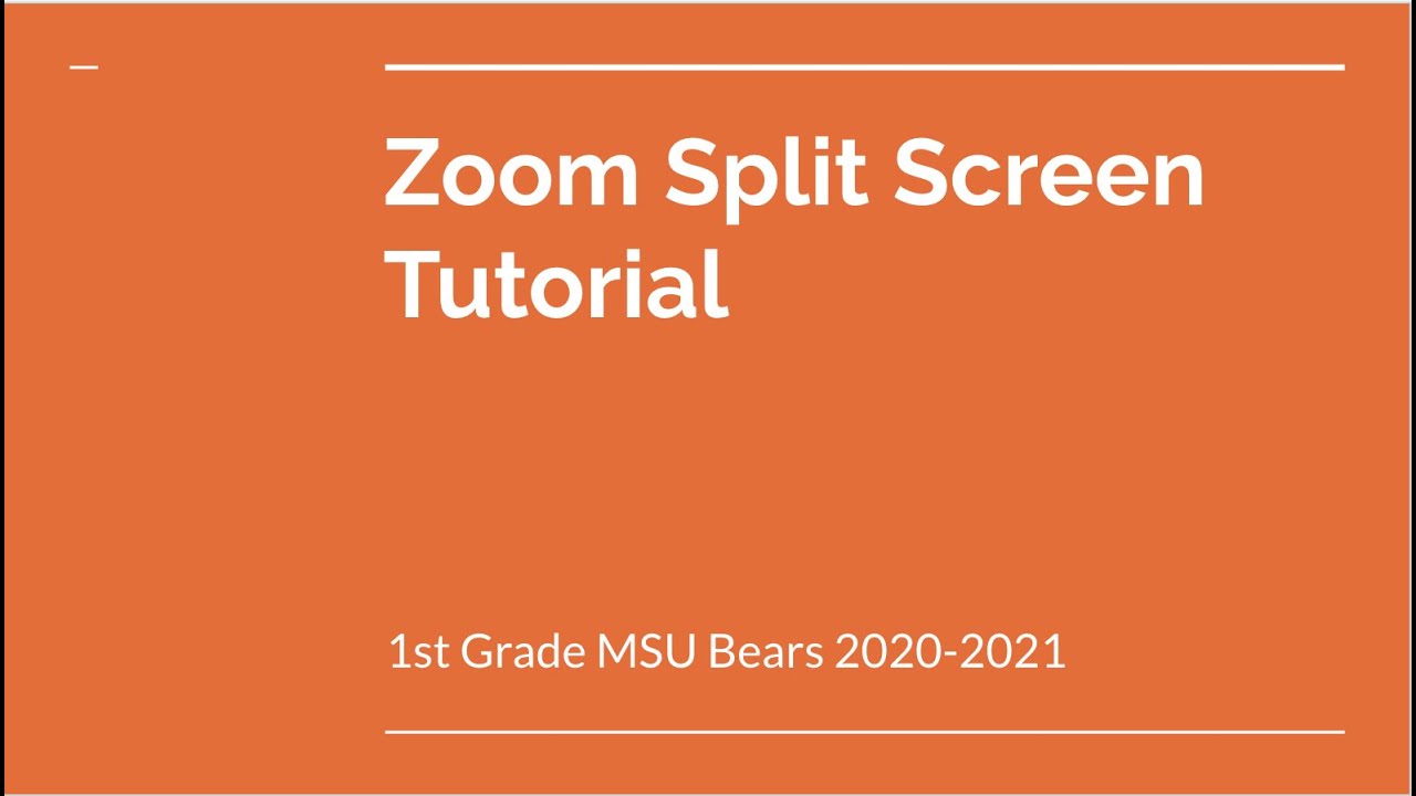 split screen presentation in zoom