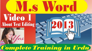 Ms  Word 2013 Complete video training Step by step in urdu microsoft word 2013 tutorial