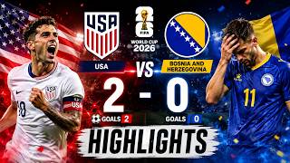 🇺🇸 USA vs Bosnia and Herzegovina 2-0 | FIFA World Cup 2026 Knockout Stage Full Highlights