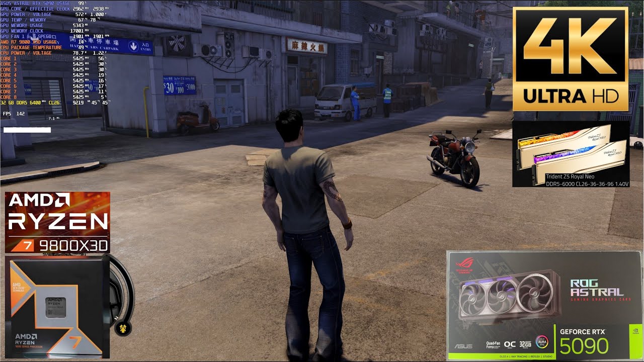 Sleeping Dogs Definitive Edition 4K Gameplay / ASTRAL RTX 5090 / AMD Ryzen 7 9800X3D