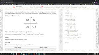 Coordinates of a Point solved with C++ Beecroud (URI)
