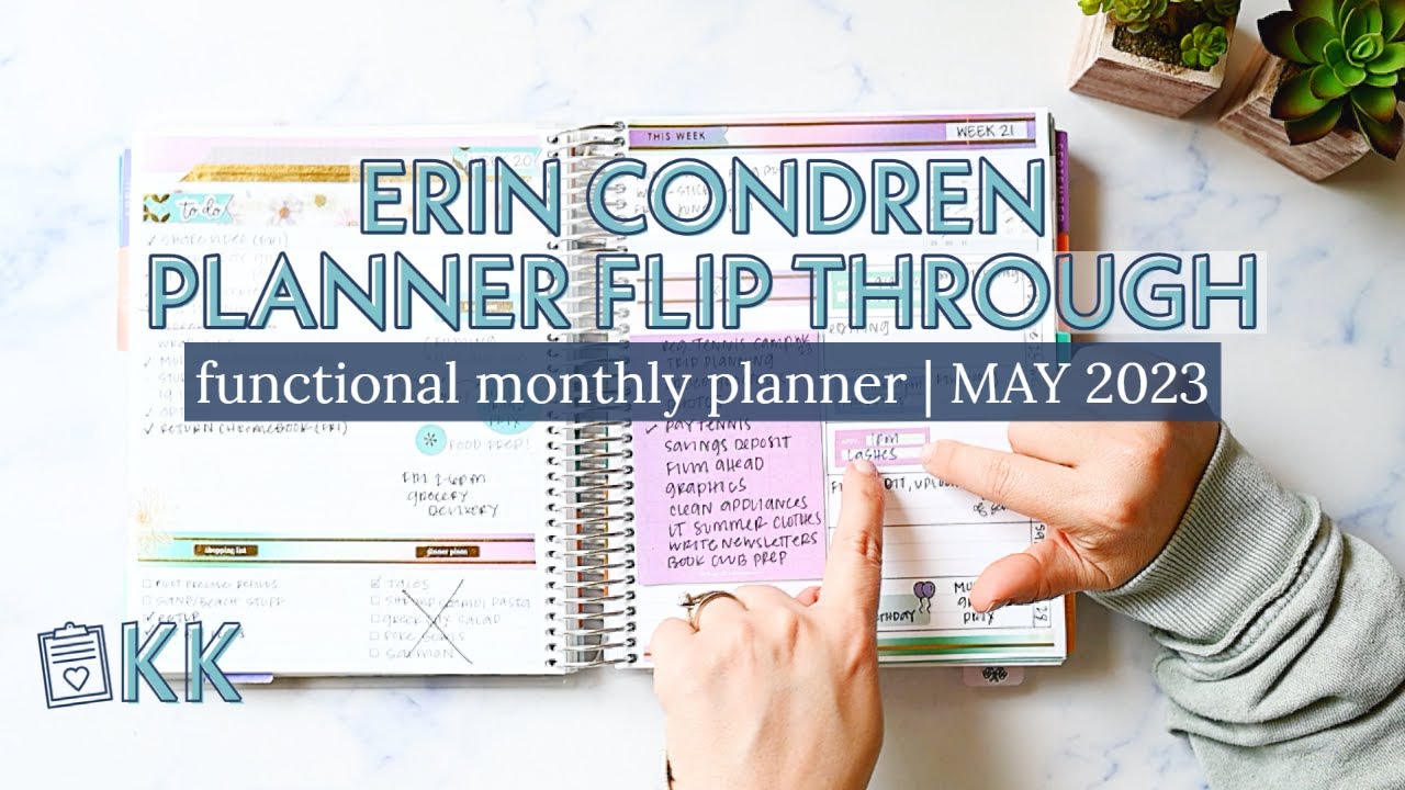 Erin Condren Functional Planner Flip Through Monthly Minimal Simple ...