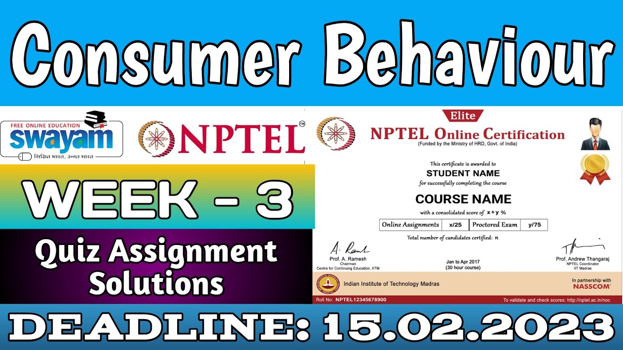 consumer psychology nptel assignment 3 answers 2023