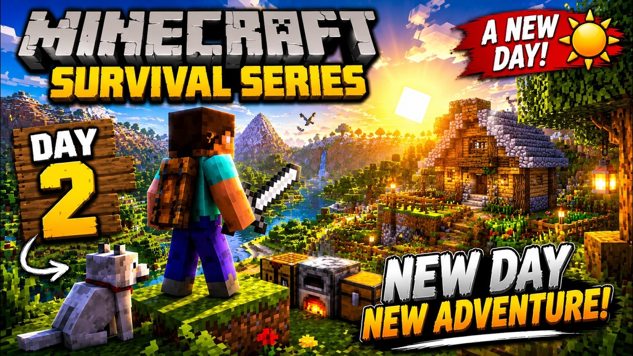 Minecraft Survival #2 | New Day, New Challenges!