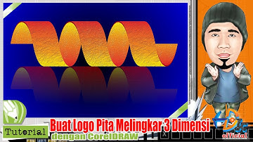 BUAT LOGO 3D PITA MELINGKAR | Swirl Ribbon Designing in Coreldraw | 3D Twisted Ribbon Designing