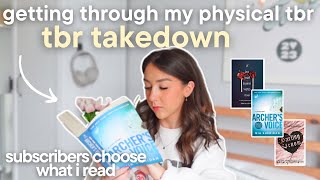 reading every book on my physical tbr😳🙃 tbr takedown