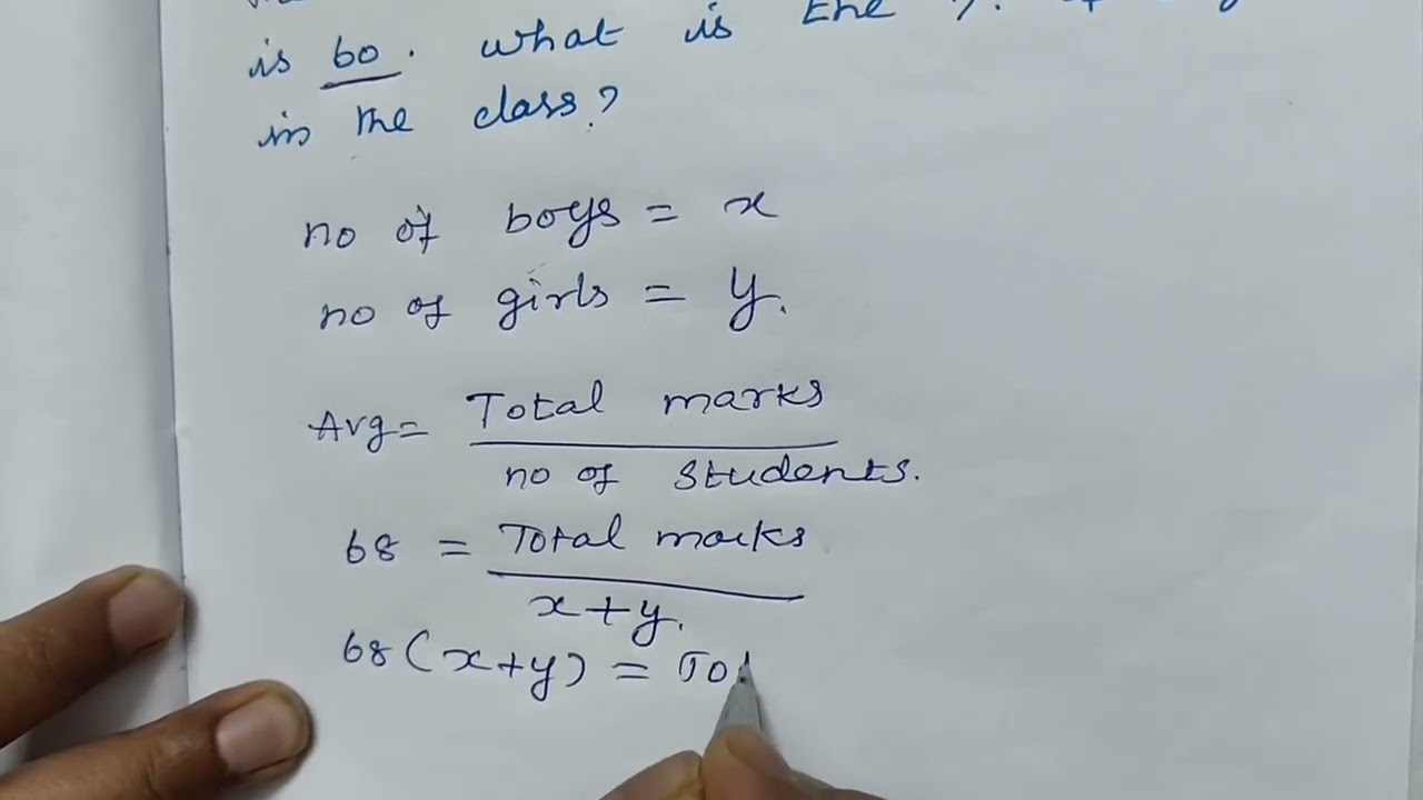 Average marks by students 68 average for girls 80 boys 60.Find %of boys#bank#ssc 