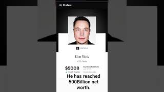 Famous he for a split second went over 500billion mark net worth. #elonmusk #elon @tesla @SpaceX Profile