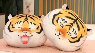 Cheeky or Grumpy Tiger Comfy Cushies - Soft Work Companion Cushion screenshot 1