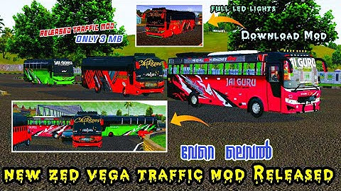 എത്തി പോയെ 😇| zed vega traffic mod Released for Bussid | Download Mod | full Review | #bussidmods