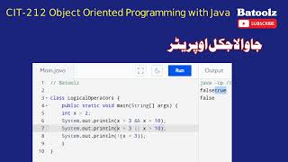 Java Logical Operators in Urdu | And, Or, Not Operators | Examples of logical operators