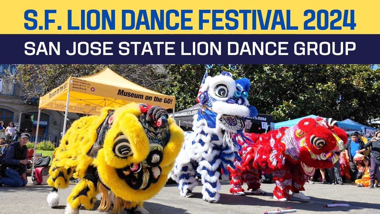 [4K] LION DANCE FESTIVAL 2024 SF Chinatown: SAN JOSE STATE LION DANCE GROUP