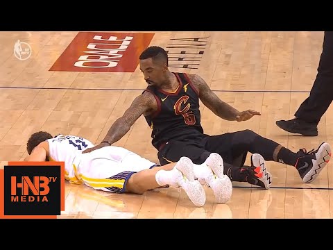 JR Smith & Klay Thompson collided / GS Warriors vs Cavaliers Game 1