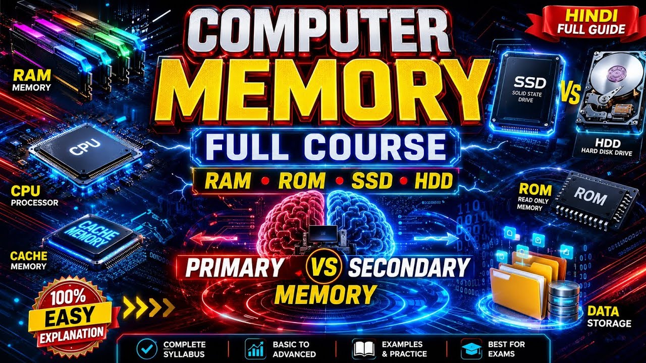 Computer Memory Full Course | Computer Memory Full Explained in Hindi # ...
