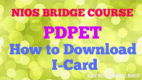 Download NIOS PDPET Bridge Course ID-Card