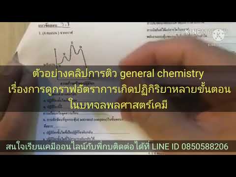 ตัวอย่างที่การติว general chemistryเรื่องการดูกราฟอัตราการเกิดปฏิกิริยาหลายขั้นตอน