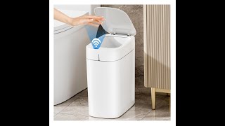 MOPALL Bathroom Trash Can with Lid, Motion Sensor Trash Can Automatic Touchless, 3.5 Gallon