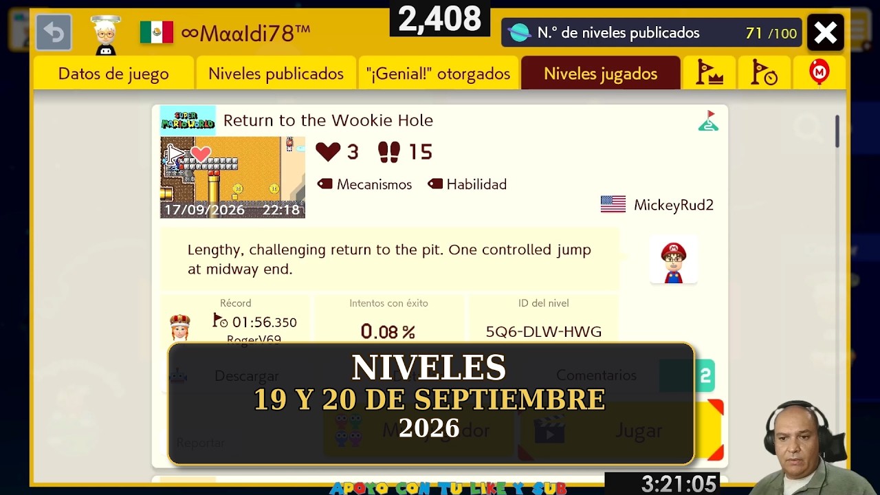 [SMM2] NIVELES DEL DIA 19 y 20 DE SEPTIEMBRE 2026 @Maaldi78VG