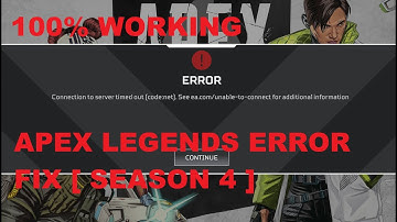 ✅APEX LEGENDS(SEASON 4)- HOW TO FIX"CONNECTION TO SERVER TIMED OUT" IIUnable to connect to ea server