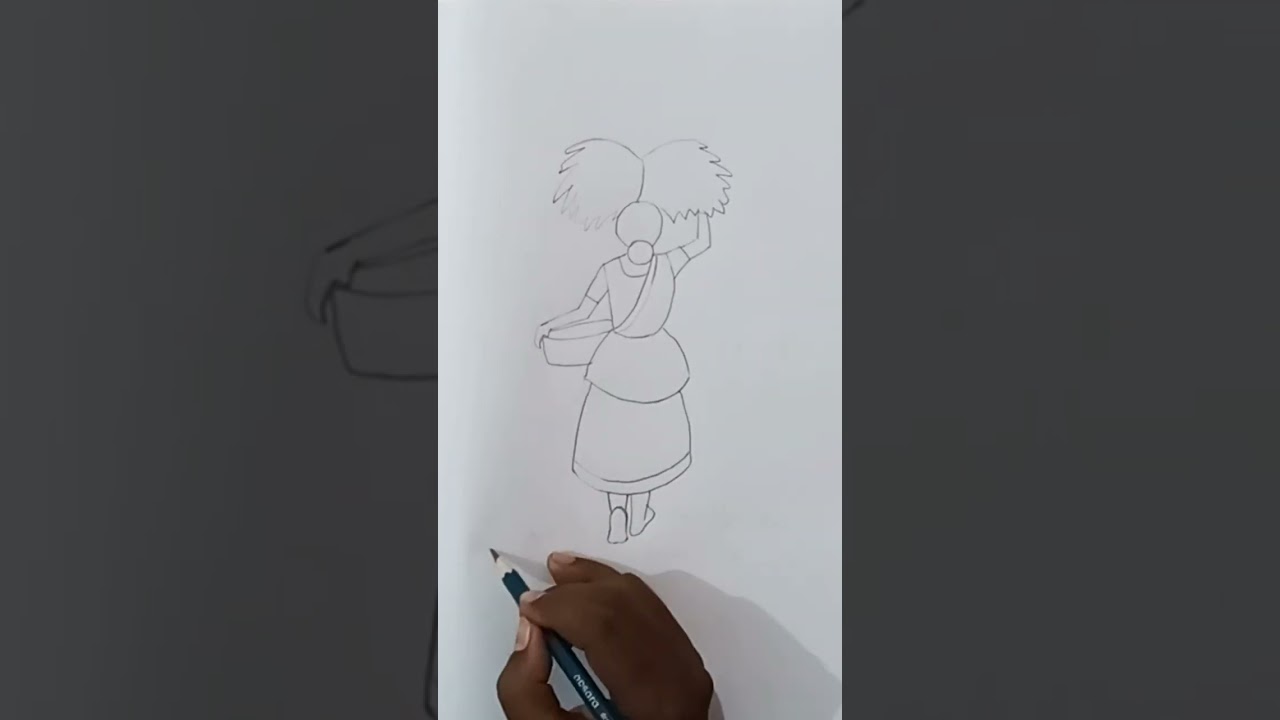 How to draw village women