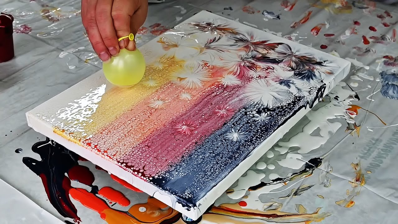 (863) Ombre SWIPE and BALLOON kiss ~ Acrylic pouring tutorial ~ EASY ...