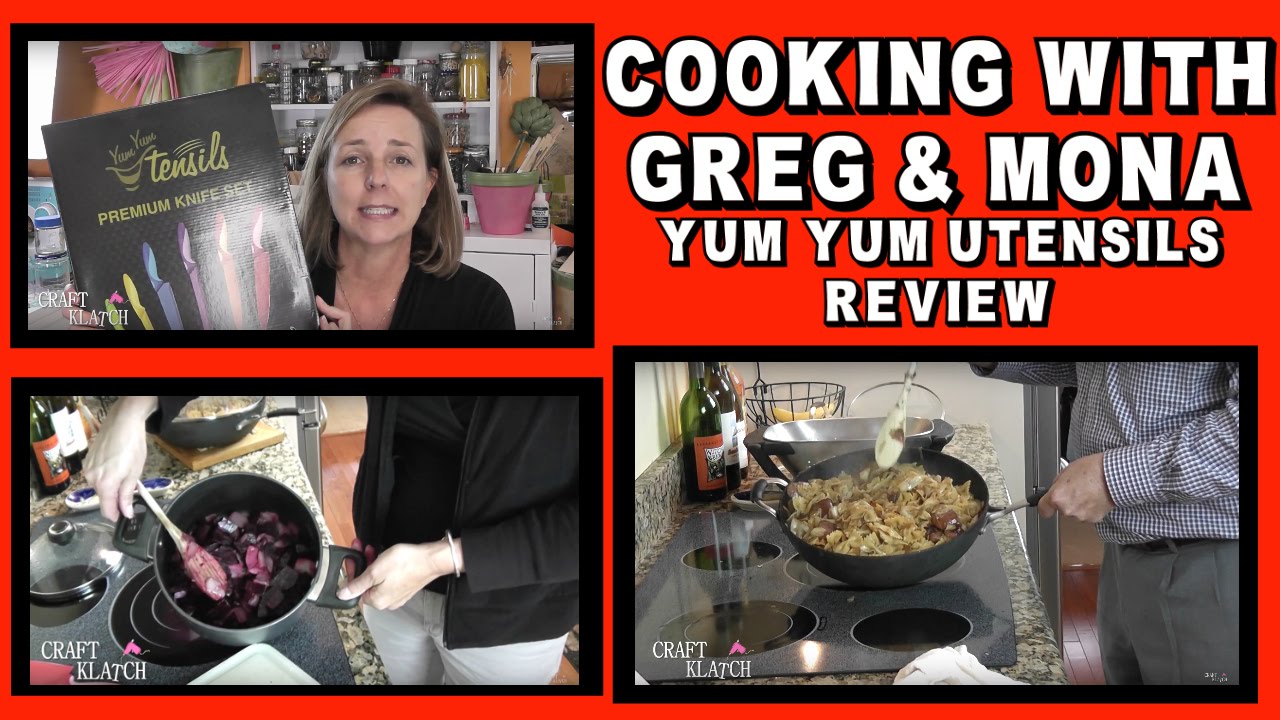 Cooking with Greg and Mona and trying out Yum Yum Utensils Knife Set