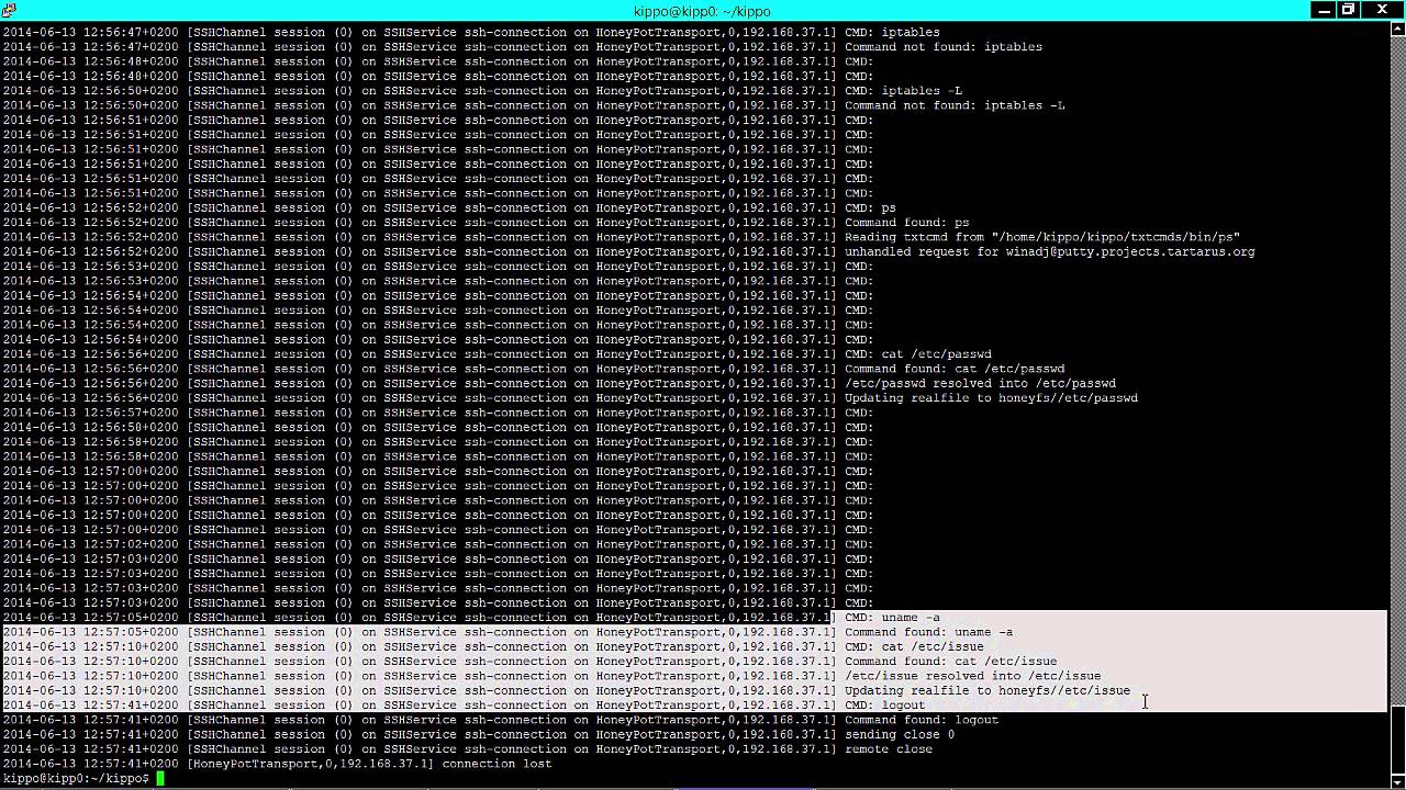 Kippo honeypot - installation and configuration (with Kippo-graph ...