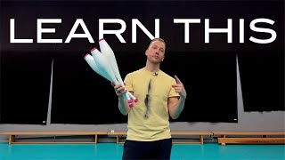 Swing trick with 3 clubs | Juggling tutorial