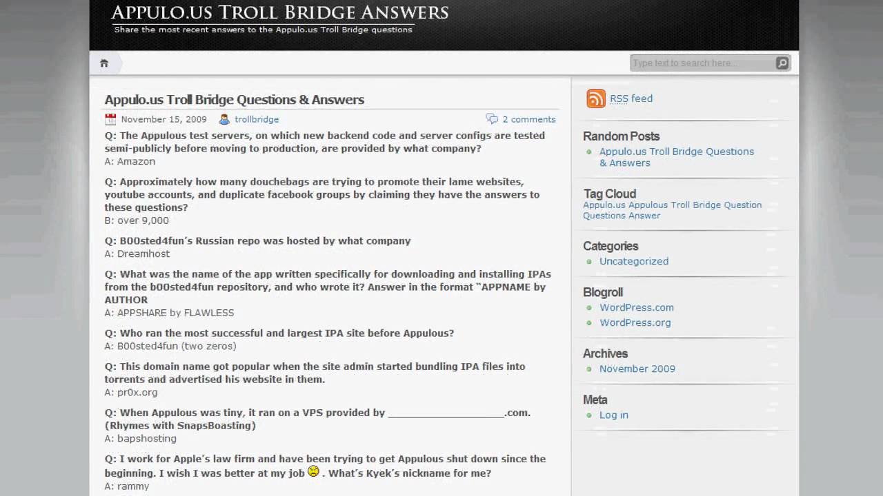 ALL UPDATED Appulous Troll Bridge ANSWERS - www.Trollbridge.wordpress.com