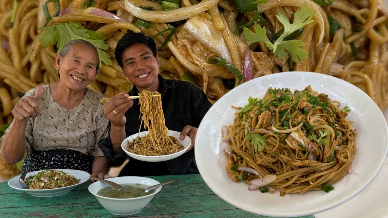 တခါတလေ ထမင်းမစားချင်တဲ့အခါ အခုလိုလေး သုပ်စားကြည့်ကြပါဗျာ လွယ်လွယ်ကူကူ ဂျုံခေါက်ဆွဲသုပ်နည်း🧑‍🍳