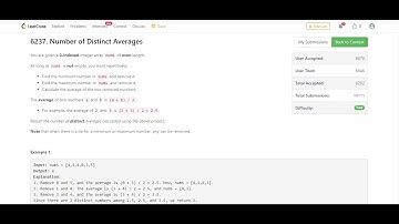 Number of Distinct Averages | leetcode biweeklycontest 91 | Leetcode Easy
