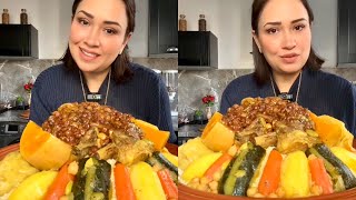 الكسكس المغربي بالخضر والتفاية  couscous 🇲🇦